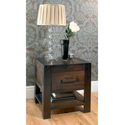 Lyon Walnut 1 Drawer Bedside Table