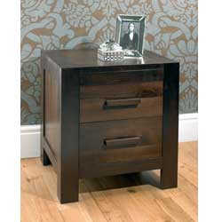 Lyon Walnut 2 Drawer Bedside Table