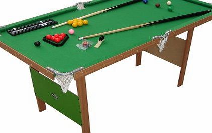 Bentley Sports 4FT GREEN SNOOKER GAMES TABLE WITH SNOOKER BALLS amp; YELLOW POOL BALLS INDOOR