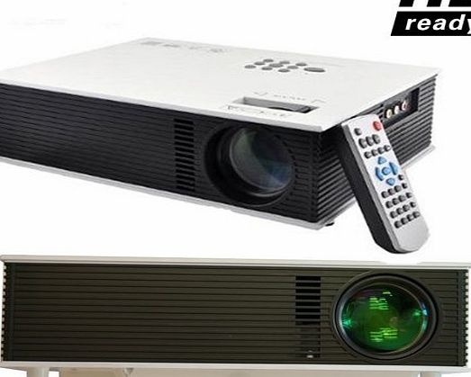 Multimedia LED LCD Portable Full HD Projector HDMI AV VGA Port USB - White 50~120Mini Hd 1500Lm LED Projector Cinema Theater, Support PC Laptop VGA Input and HDMI+SD + USB + AV Input for School Classr