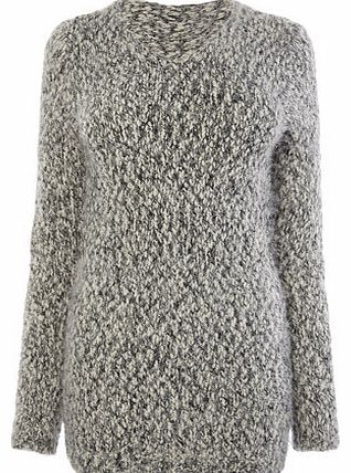 Black/Ivory Mixed Fluff Jumper, black/ivory