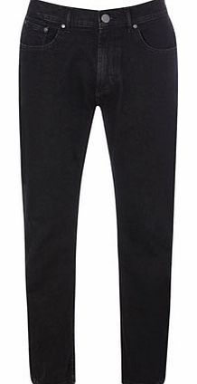 Black Regular Fit Jeans with Stretch, Black