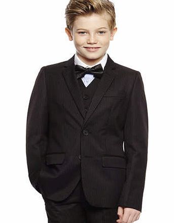 Boys Black New Orleans Pin Stripe Suit Jacket,