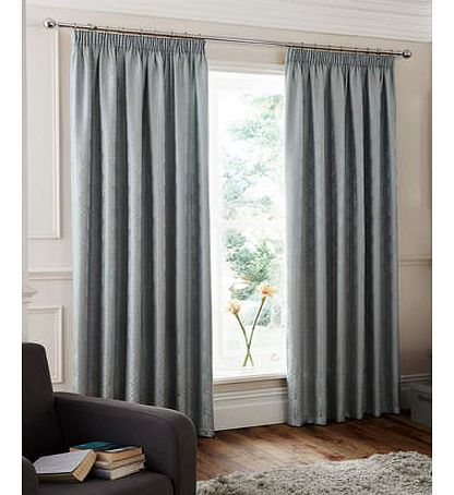 Duck Egg Loxley Jacquard Pencil Pleat Curtain,