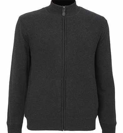 Grey Fleece Lined Zip Through Cardigan, Grey