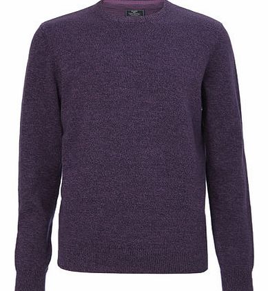 Purple Twist Crew Neck Jumper, Purple BR53B03FPUR