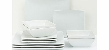 Bhs Retro sharp square 12 piece dinner set, white