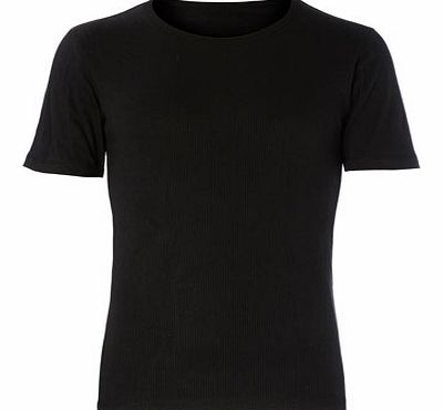 Short Sleeve Black Thermal Top, Black BR60M04DBLK