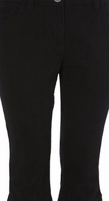 Bhs Womens Black Stretch Twill Crop Trousers, black