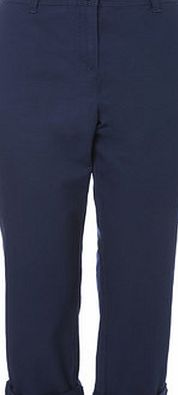 Bhs Womens Navy Cotton Twill Crop Chino, navy