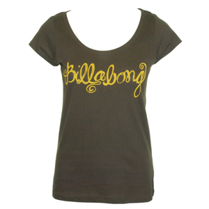 Ladies Billabong Ace Tee Shirt. Chocolate