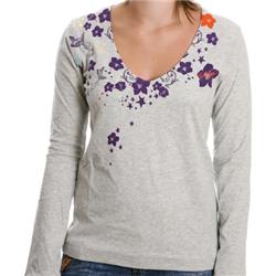 Ladies Ninou L/S T-Shirt - Heather Grey