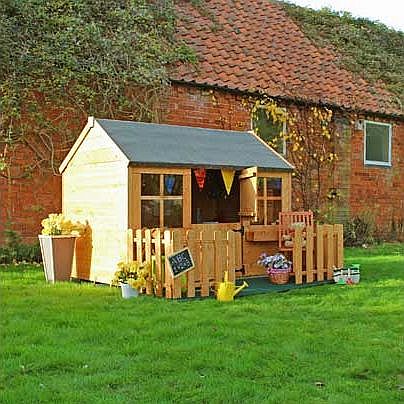 Cottage Playhouse with Picket Fence