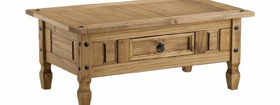 Birlea Corona 1 Drawer Coffee Table, Waxed Pine