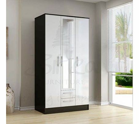 Lynx Three Door Two Drawer Mirror Wardrobe