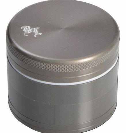 Aluminium Grinder Black Leaf 4-piece, non-abrasive, 40mm H35mm, Sieve