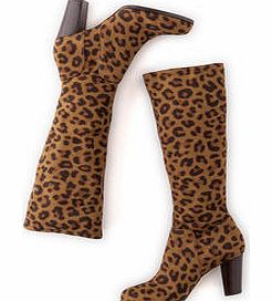 Stretch Heeled Boot, Tan Leopard,Black,Blue