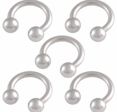 16g 16 gauge 1.2mm 1/4 6mm steel circular barbell horseshoe bar ring lip ear tragus studs eyebrow EAHO Jewellery Body Piercing 5Pcs