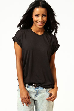 Brenda Basic Roll Back Jersey T-Shirt Female