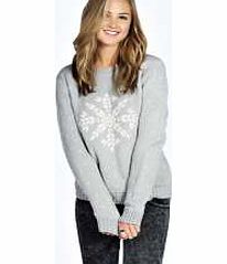 Brit Snowflake Jumper - grey azz24160