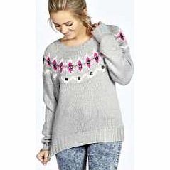 Elda Yoke Pattern Jumper With Jewels - silver