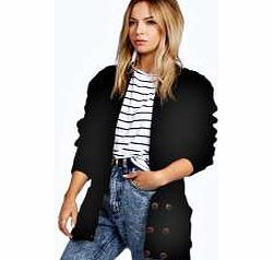 Ellis Button Cable Knit Cardigan - black azz21285