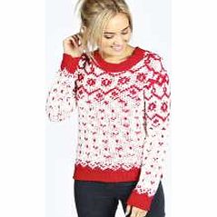 Faye Fairisle Jumper - red azz23338