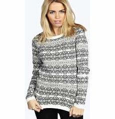 Jaimie Baroque Printed Jumper - cream azz21272