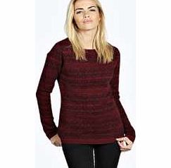 Jaimie Baroque Printed Jumper - wine azz21272