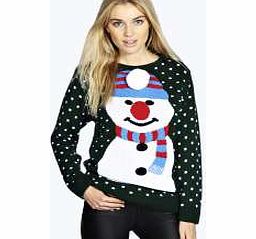 Jaimie Snowman Pom Pom Jumper - bottle azz23887