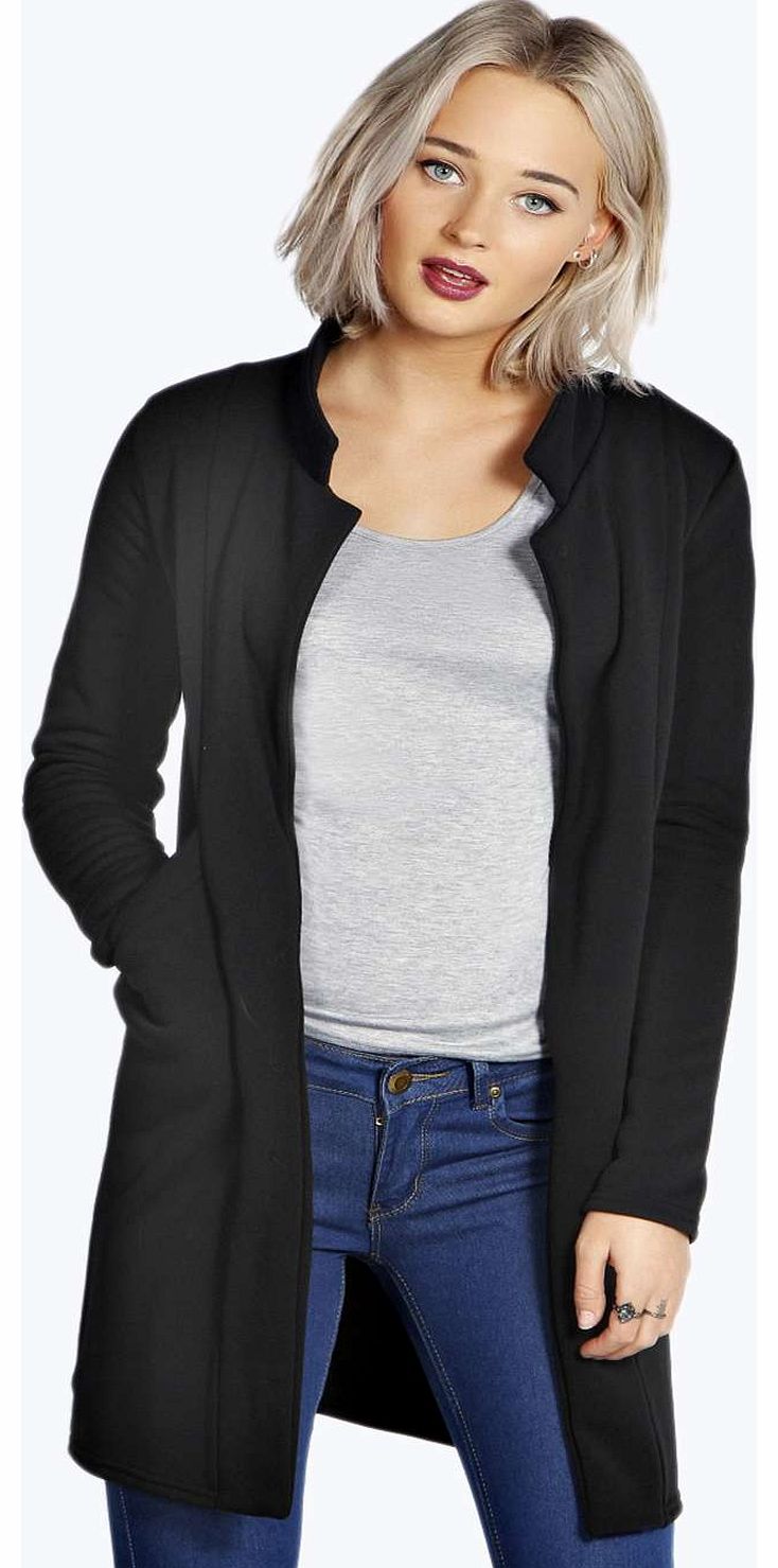 Jya Fleece Lined Duster Coat - black azz17427