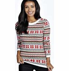 Katie Snowflake Fairisle Jumper - cream azz21268