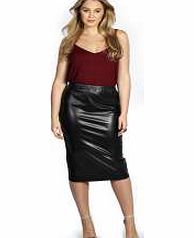 Keira PU Midi Skirt - black pzz98831