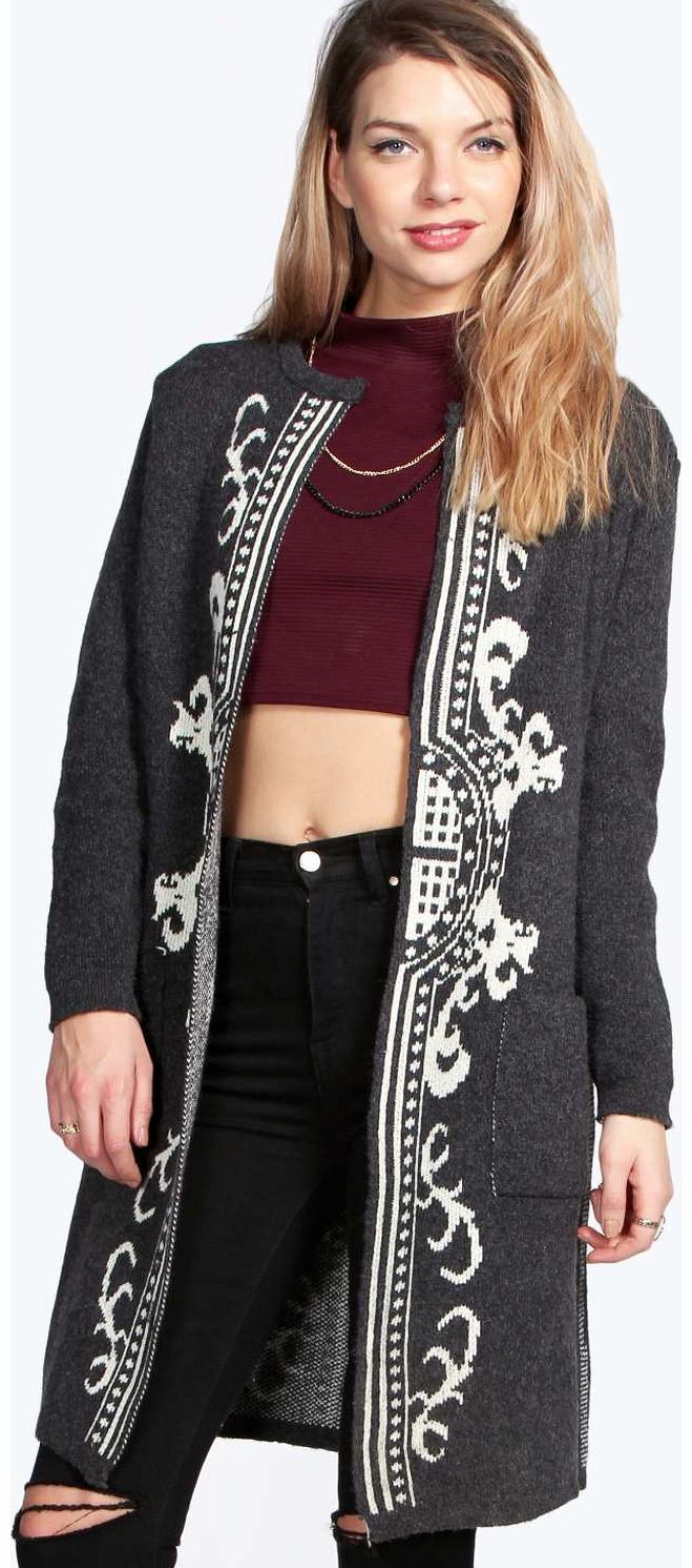 Kim Baroque Cardigan - charcoal azz14826