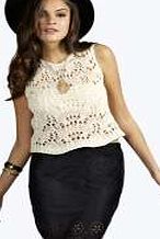 boohoo Laser Cut Mini Skirt - black azz04737