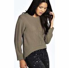 Lexi Cable Knit Jumper - khaki azz21515