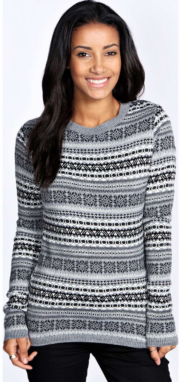 Lexie Norway Snowflake Jumper - grey azz14485