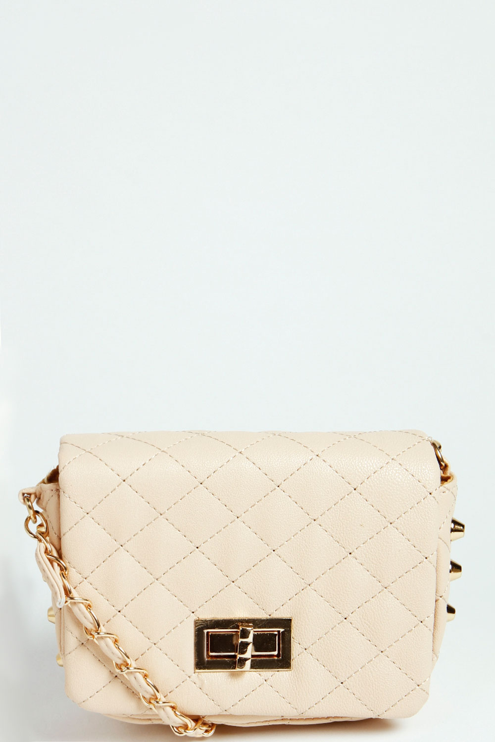 Libby Quilted Stud Base Shoulder Bag -