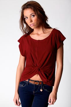 Lisa Viscose Jersey Knot T-Shirt