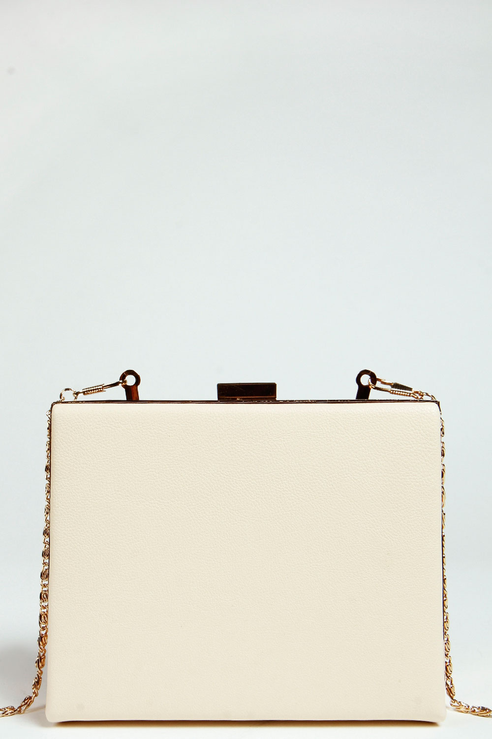 Lucy Box Clutch Bag - cream, cream azz46131