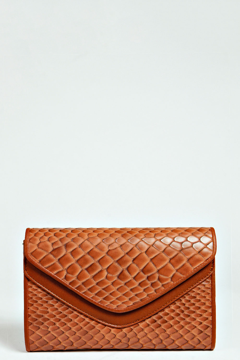 Maisie Mock Croc Clutch Bag - tan, tan