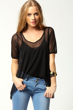 Maria Drop Side Sheer T-Shirt Female