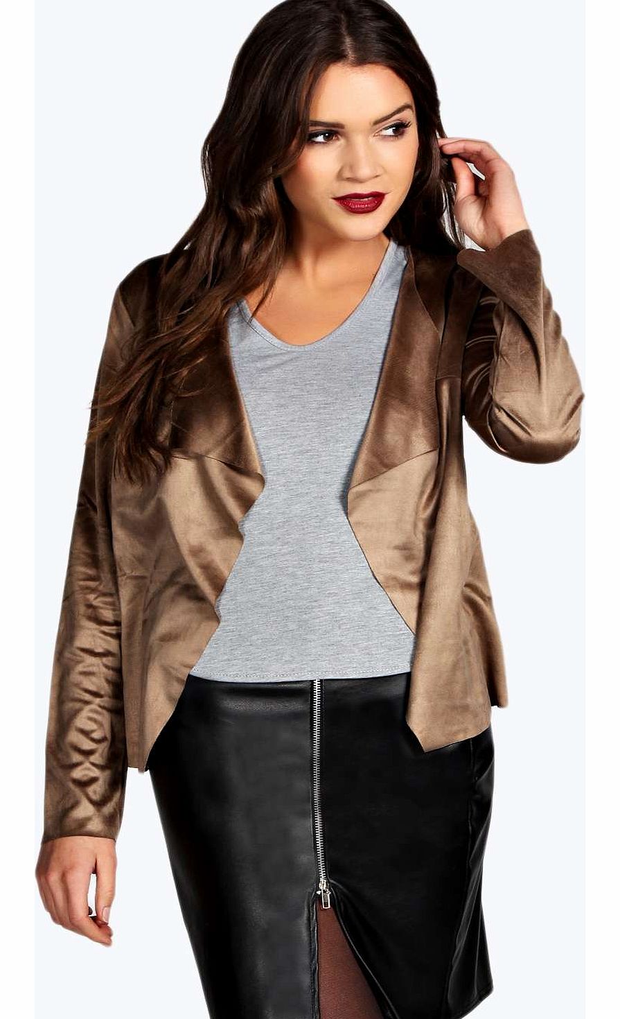 Poppy Suedette Jacket - camel azz14368