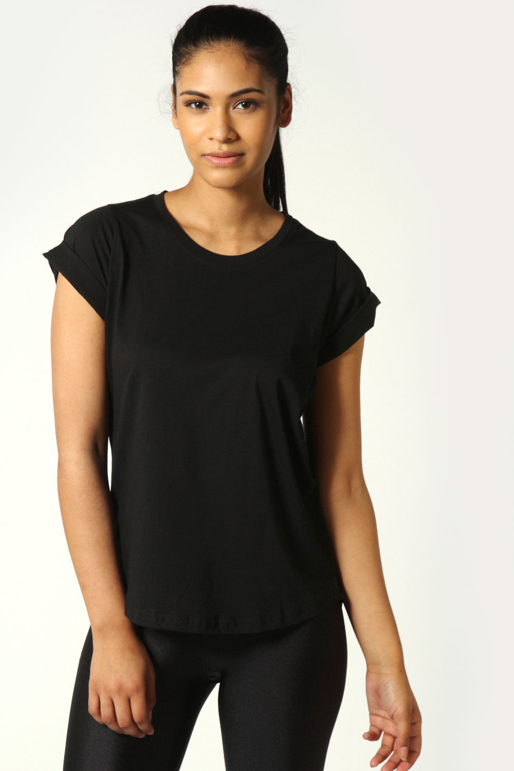 Ria Roll Back Sleeve Jersey T-Shirt -