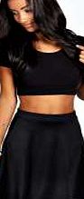 boohoo Roseanna Colour Pop Skater Skirt - black pzz98179