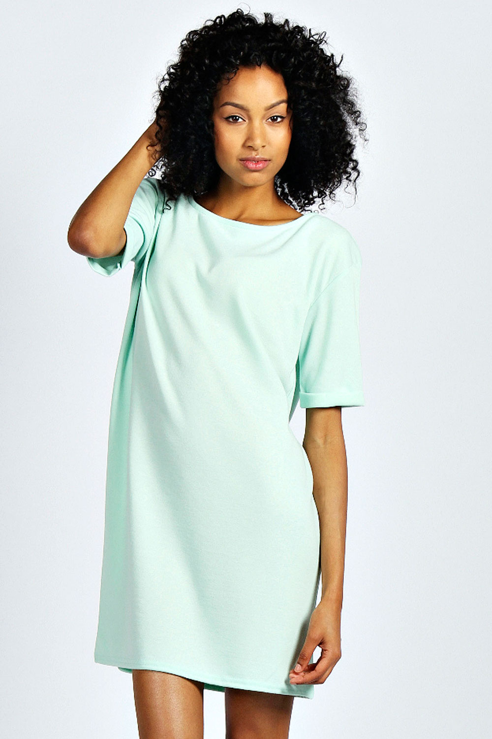 Scarlett Roll Back T-Shirt Dress - mint