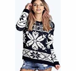 Sienna Snowflake Jumper - navy azz23340