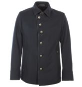 Cadmont Navy Shorn Wool Blend Jacket