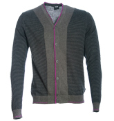 Fitzgilbert Grey and Navy Stripe Cardigan