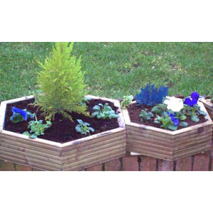 Hexagon Wooden Planter 50cm Oak